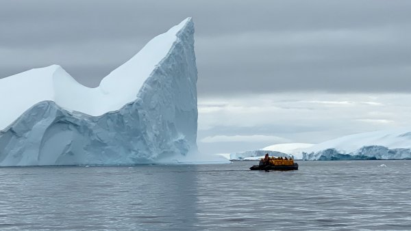 Landscape in the Antarctica Zodiac iceberg